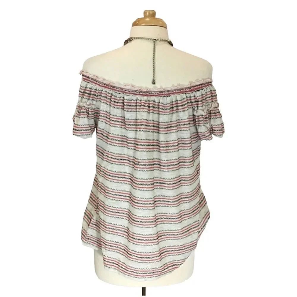 Max Studio Off The Shoulder Striped Top Size Medium - Picture 6 of 6